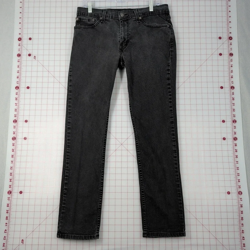 Levis 511 Slim Fit Jeans Mens 32x32 Faded Black Denim‎ 04511-1907